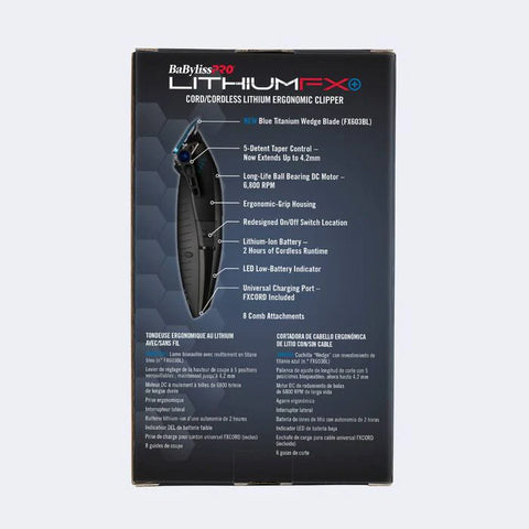 BaByliss PRO Limited Edition Lithium FX Cordless Ergonomic Clipper - Matte Black