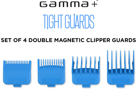Gamma+ Dub Magnetic Tight Clipper Guards - Cyan Blue (4 Pack)