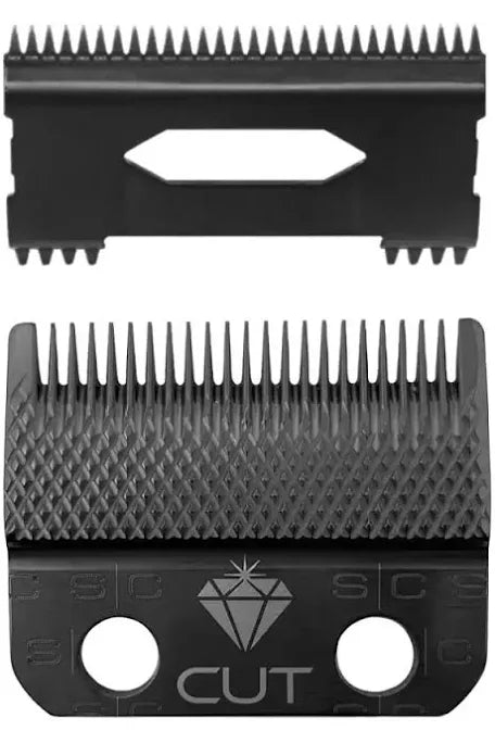StyleCraft Replacement Diamond Cut Fixed Fade Hair Clipper Blade With Shallow Tooth 2.0 Moving Cutter Set
