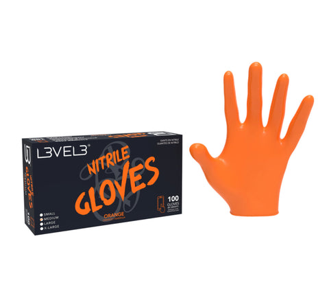 Level3 Orange Nitrile Gloves